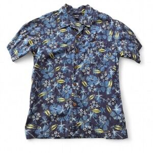 Vintage 90s Cherokee Navy Blue Surfboard &‎ Floral Print Shirt, Boys Size XL/14-